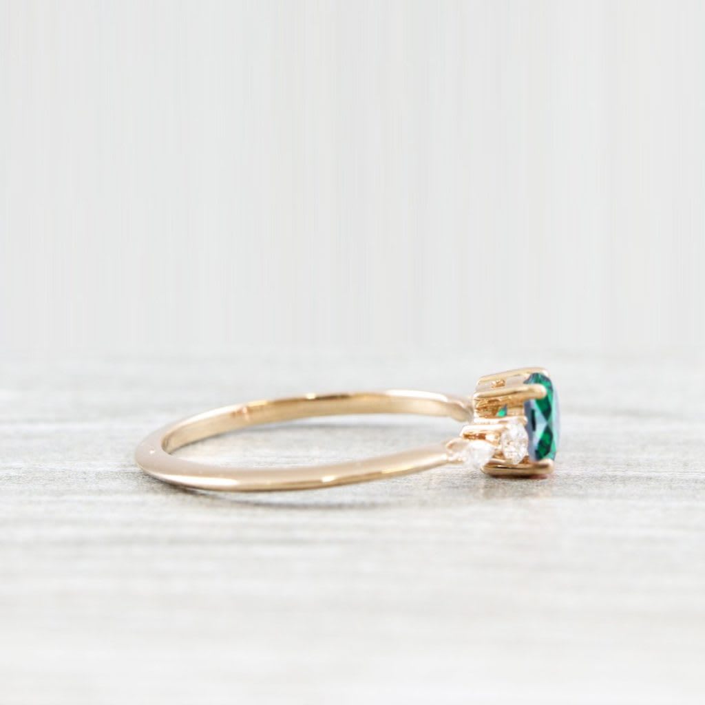 'Arlet' Teal green moissanite engagement ring  — 3