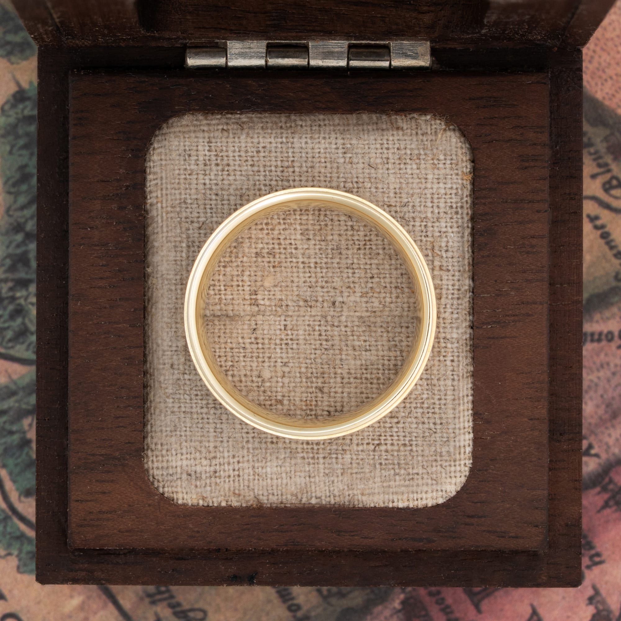 Two tone stepped edge wedding band  — 4