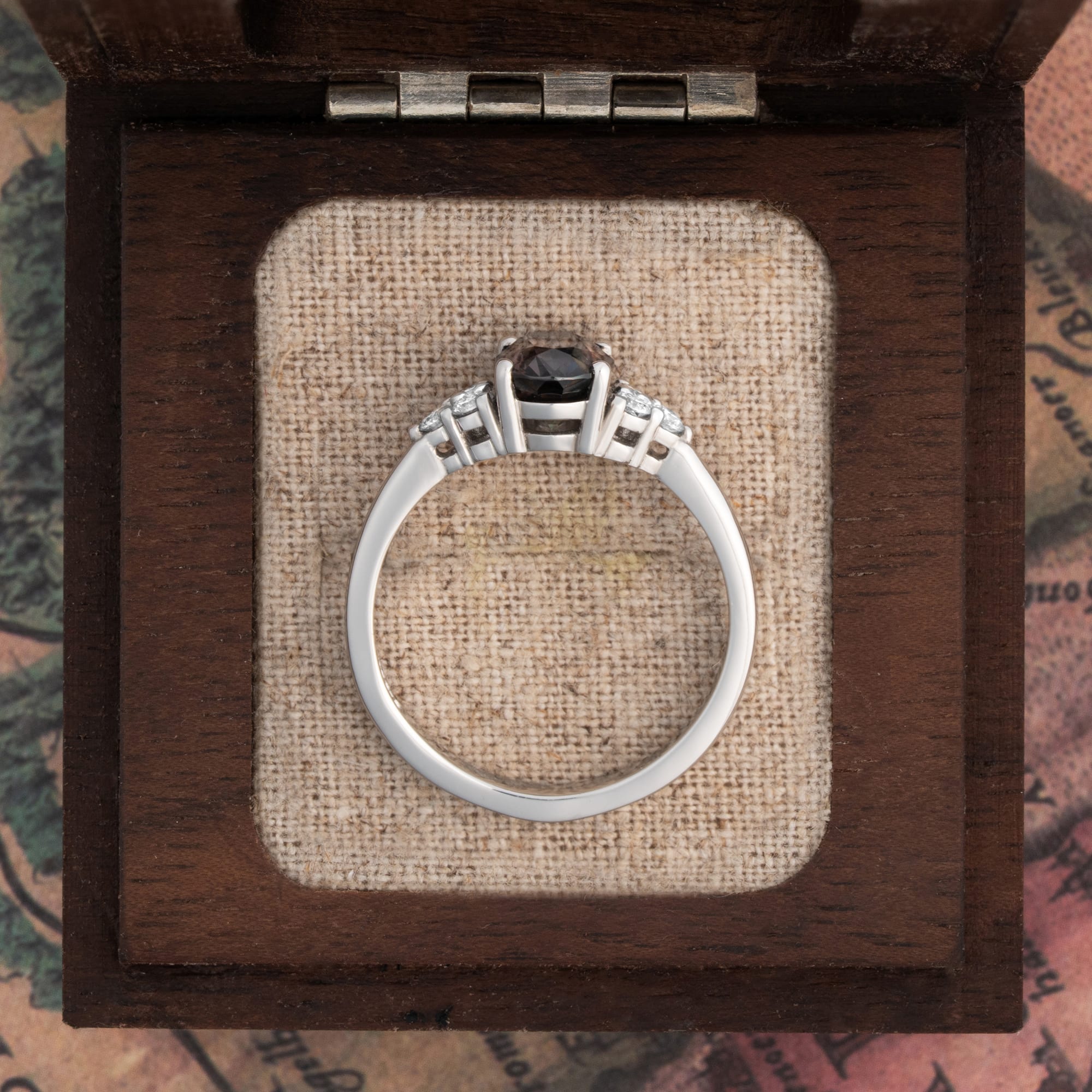 Unique parti sapphire and diamond ring — 5