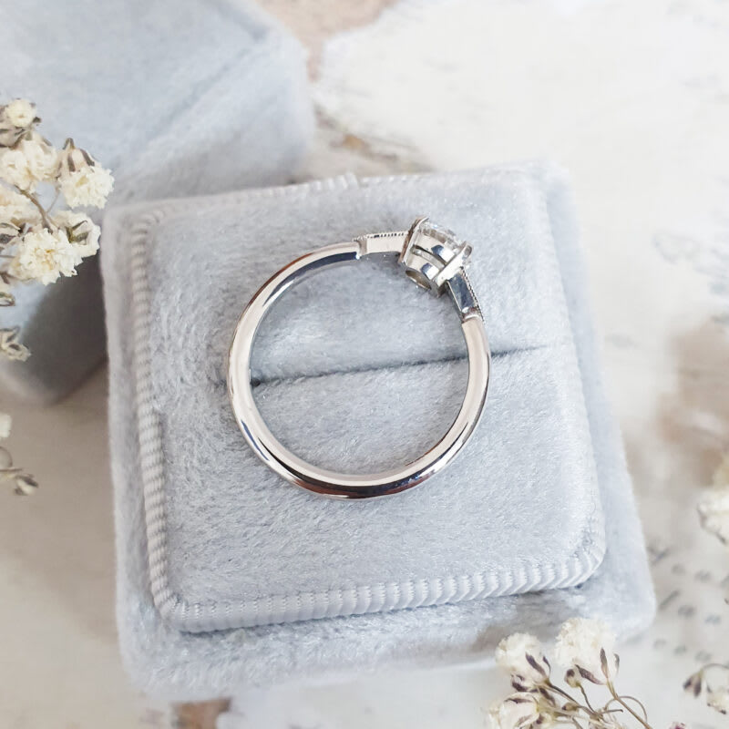"The Victoria" - 1920s inspired lab grown diamond engagement ring — 3