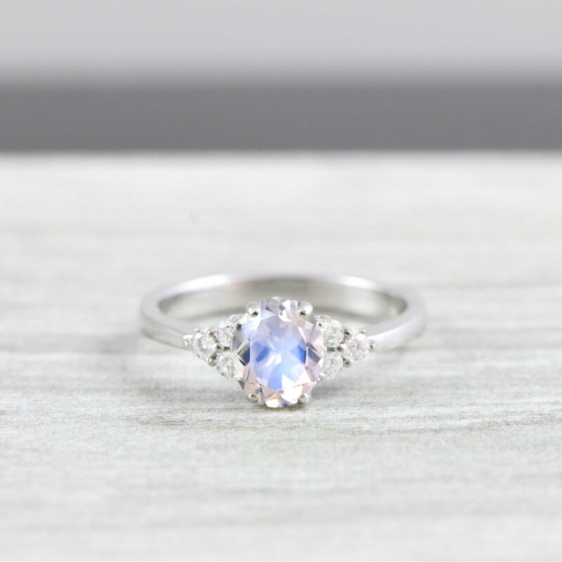 'Maeve' Moonstone and diamond engagement ring — 1