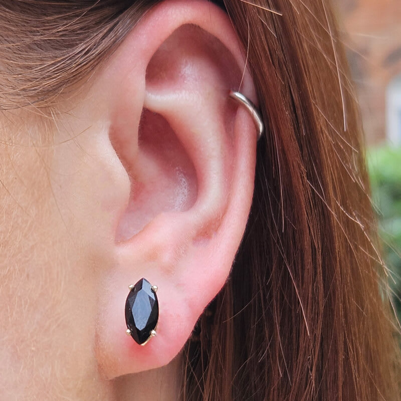 Marquise onyx earrings - alternate view