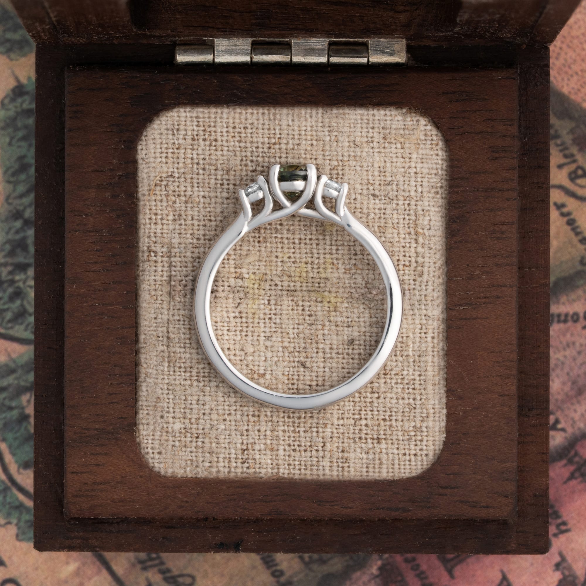 Parti sapphire and diamond ring - alternate view