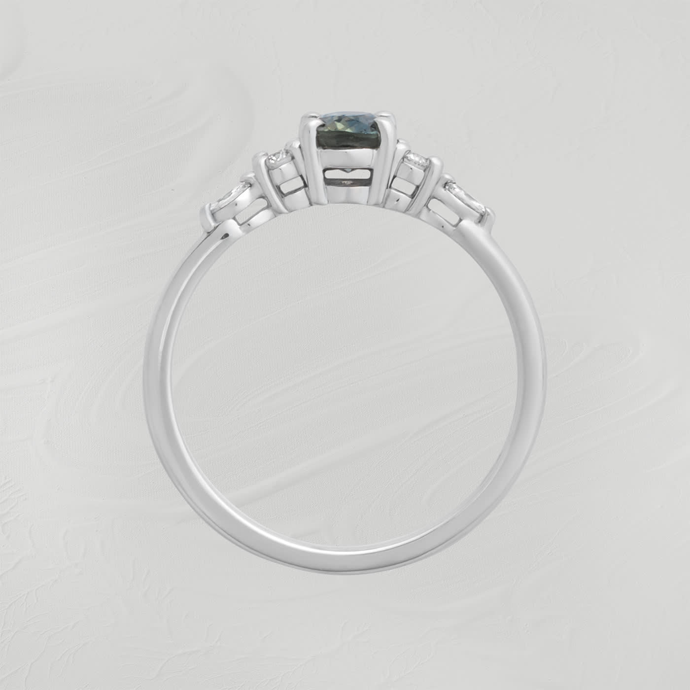 Grey-blue sapphire and diamond ring — 2