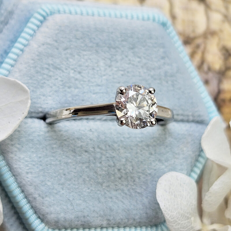 Round brilliant cut solitaire lab grown diamond ring — 6