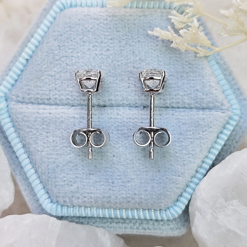 Lab grown diamond stud earrings in 14ct white gold — 4