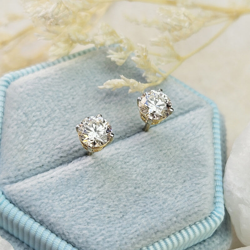 Lab grown diamond stud earrings in 14ct yellow gold — 2