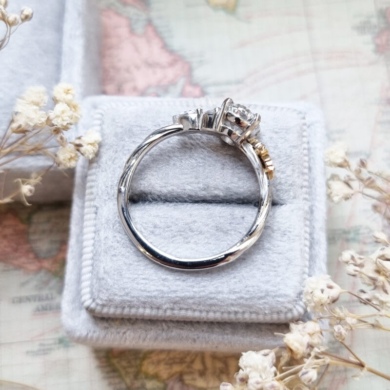 Sycamore leaf oval diamond ring — 5