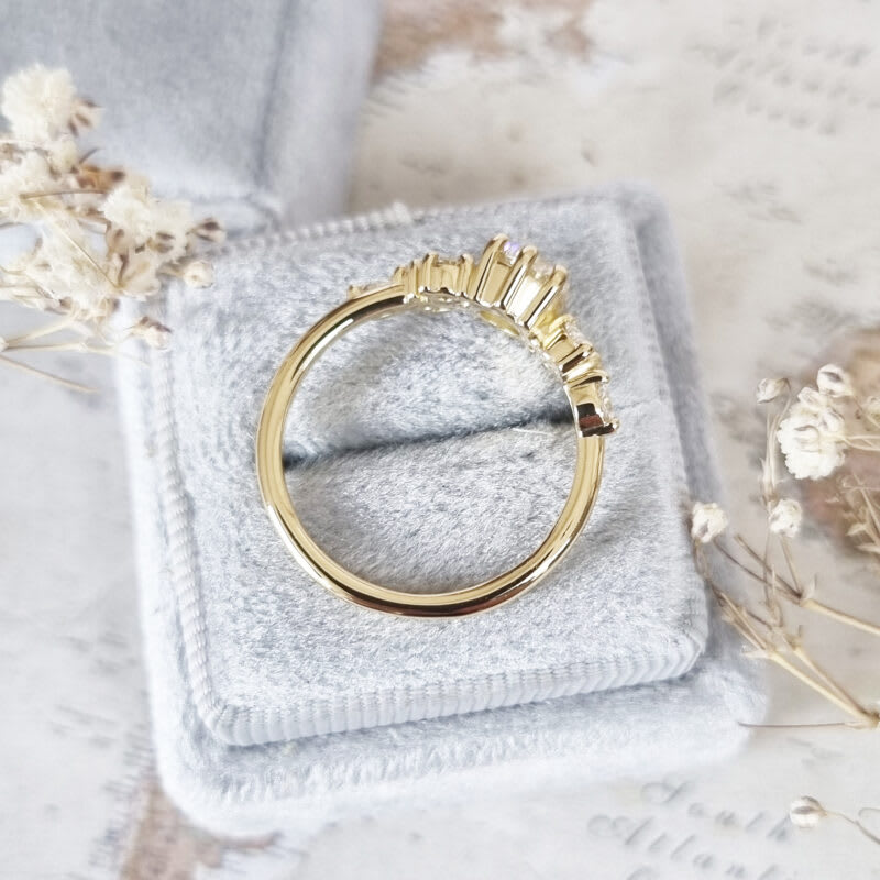 Lab grown diamond floral engagement ring — 4