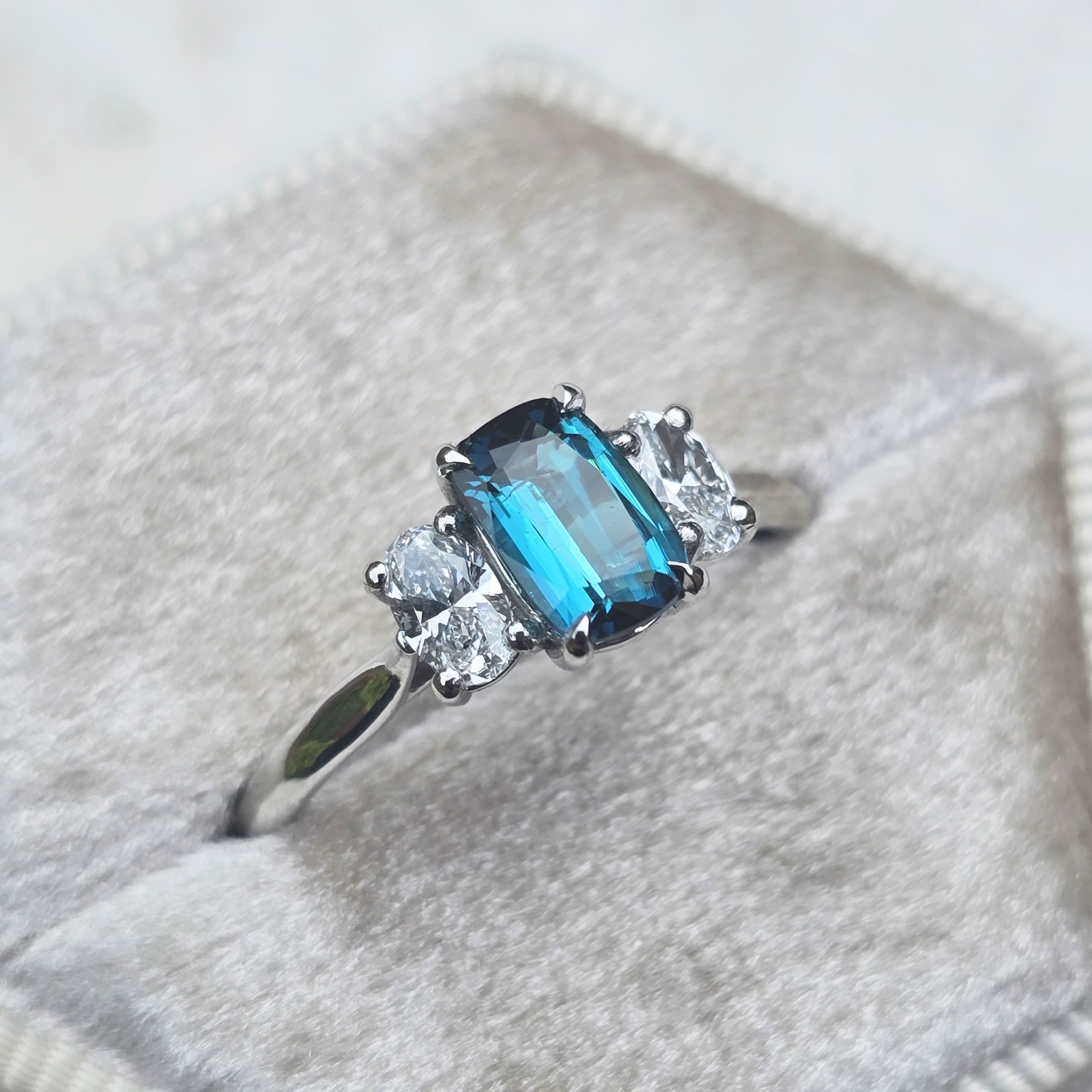 Blue tourmaline and diamond ring — 2