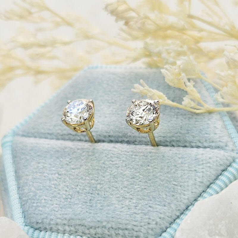 Lab grown diamond stud earrings in 14ct yellow gold — 3
