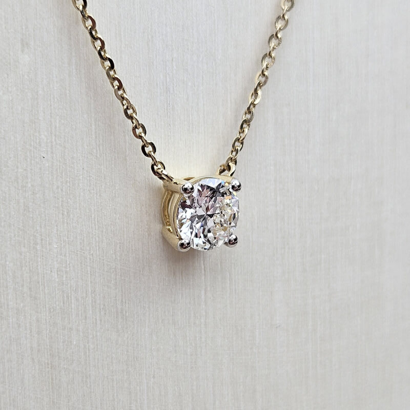 Lab grown diamond necklace in 14ct yellow gold — 5