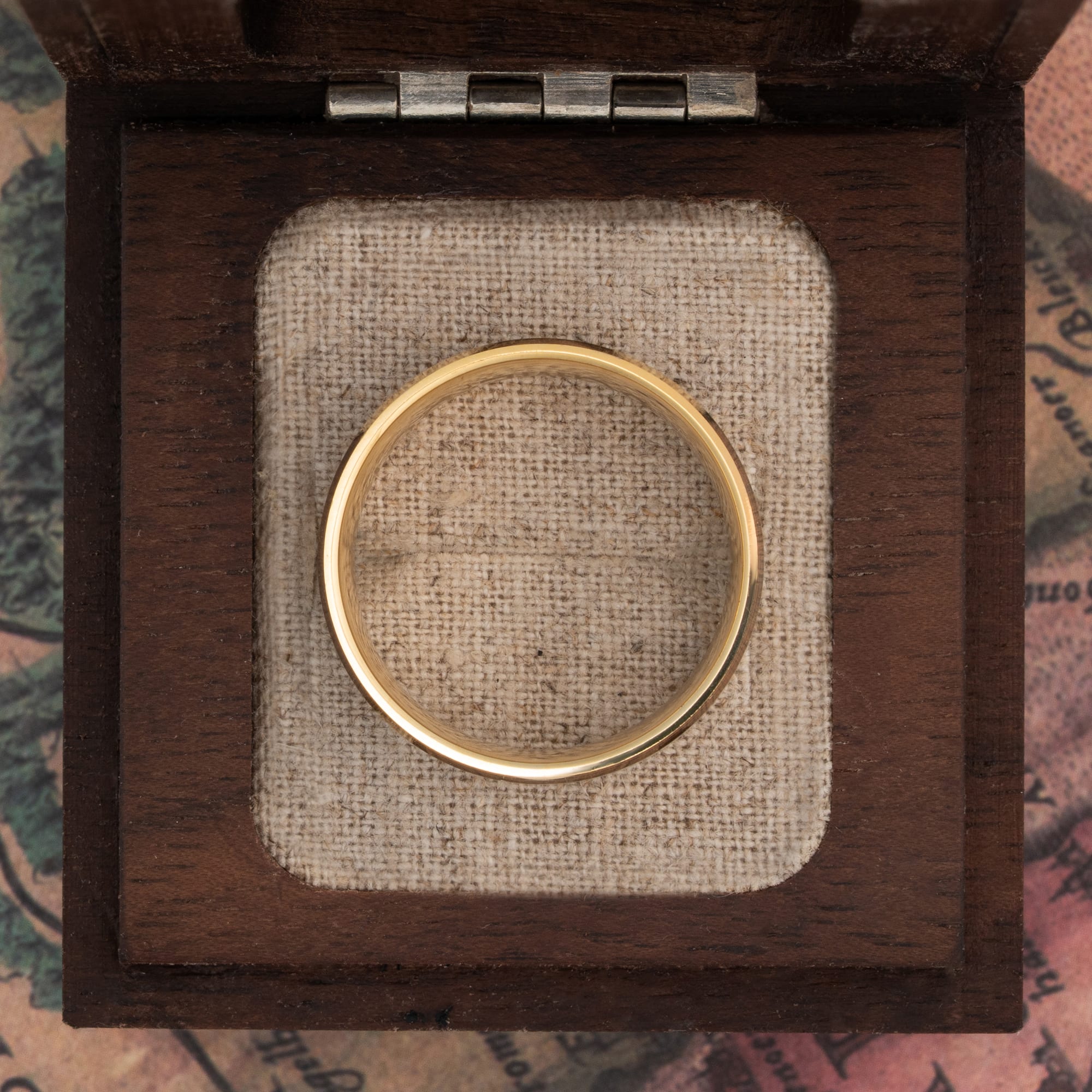 Beveled edge two tone wedding band  — 4