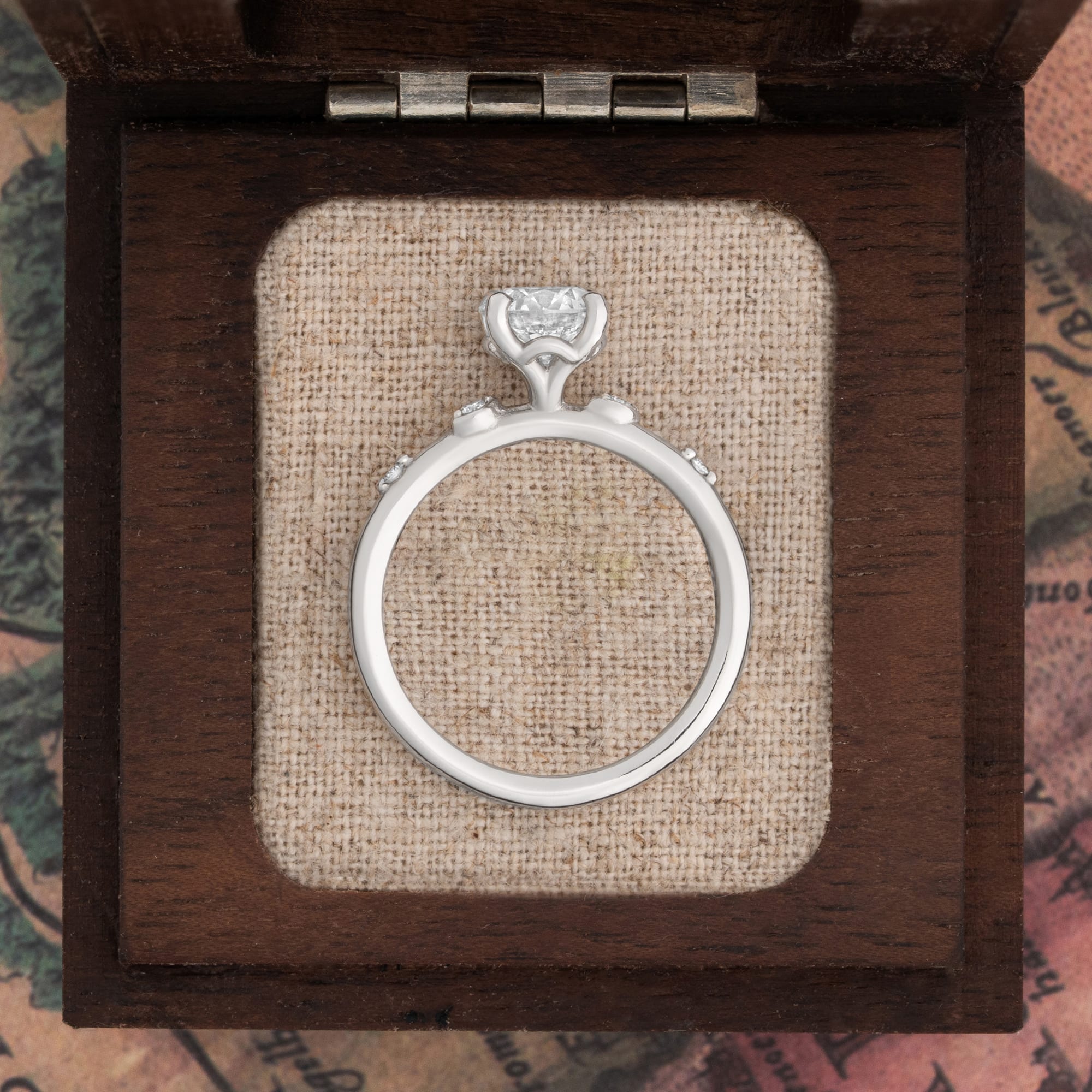 Round lab grown diamond ring in platinum — 4