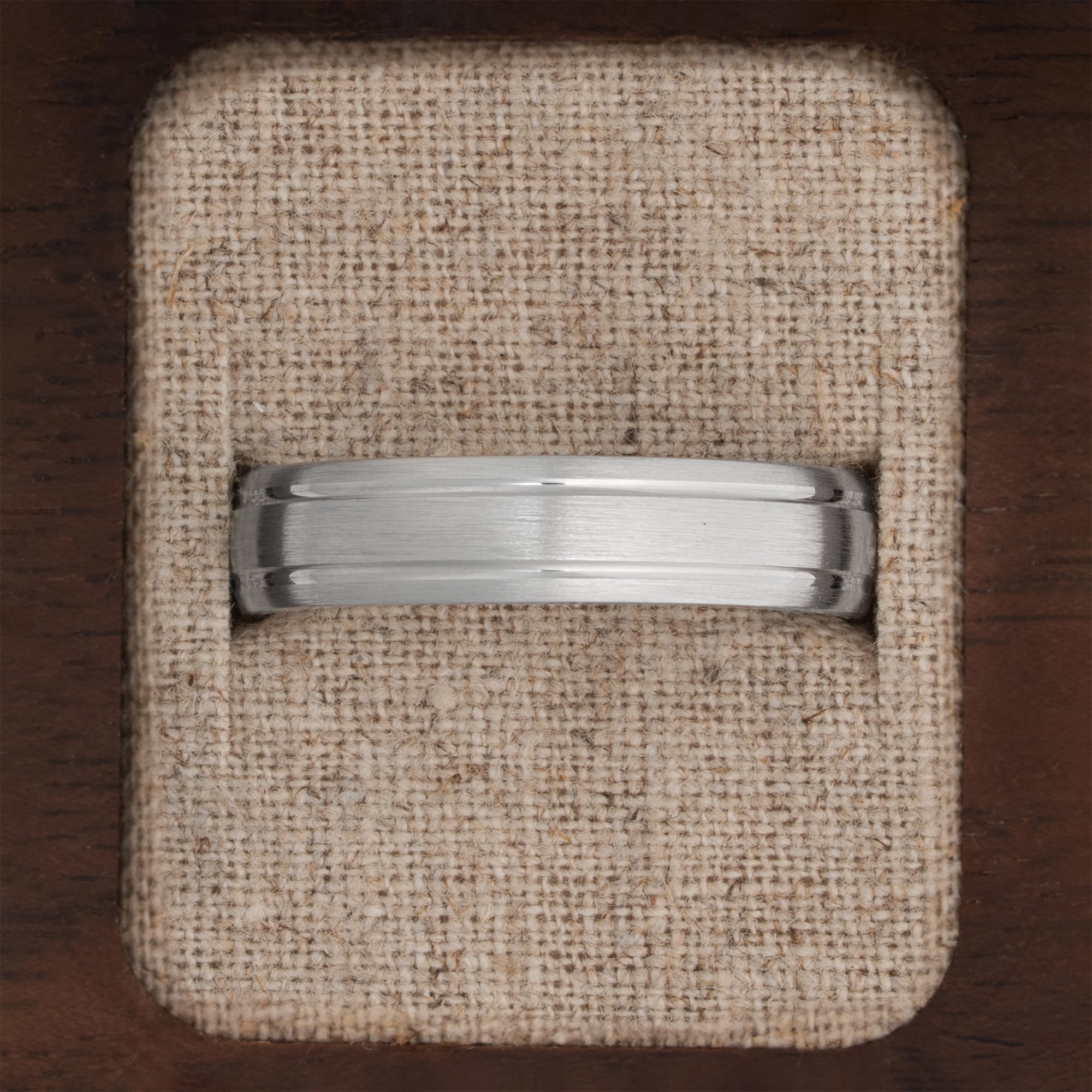 Diamond cut brushed wedding band  — 2
