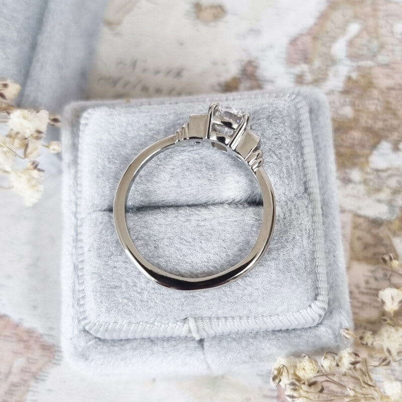 Cushion cut lab grown diamond are deco inspired ring - alternate view