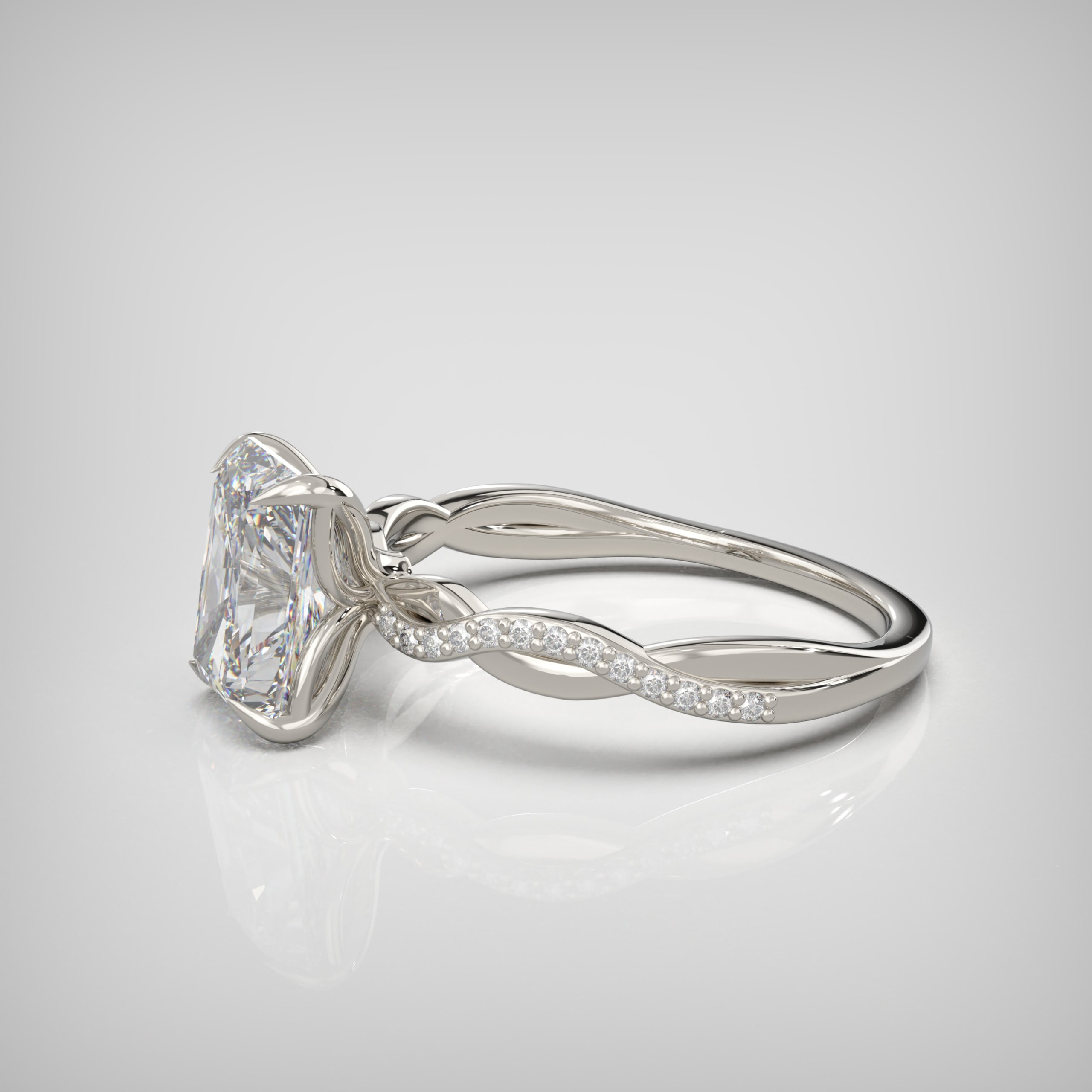 'Infinity Glow' Radiant Cut Solitaire with Infinity Band — 6