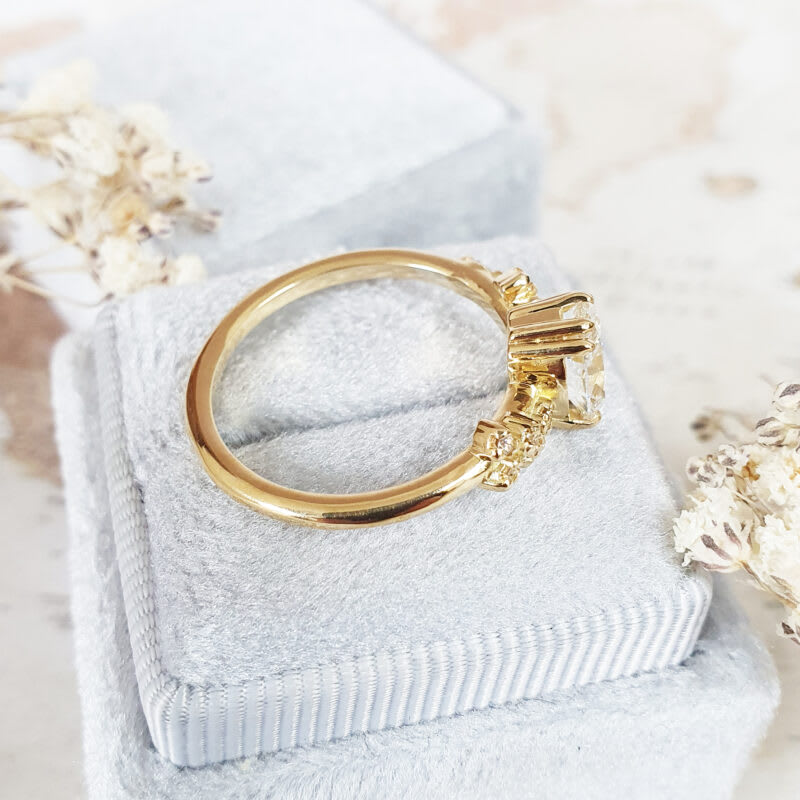 Oval cut lab grown diamond cherry blossom ring — 5