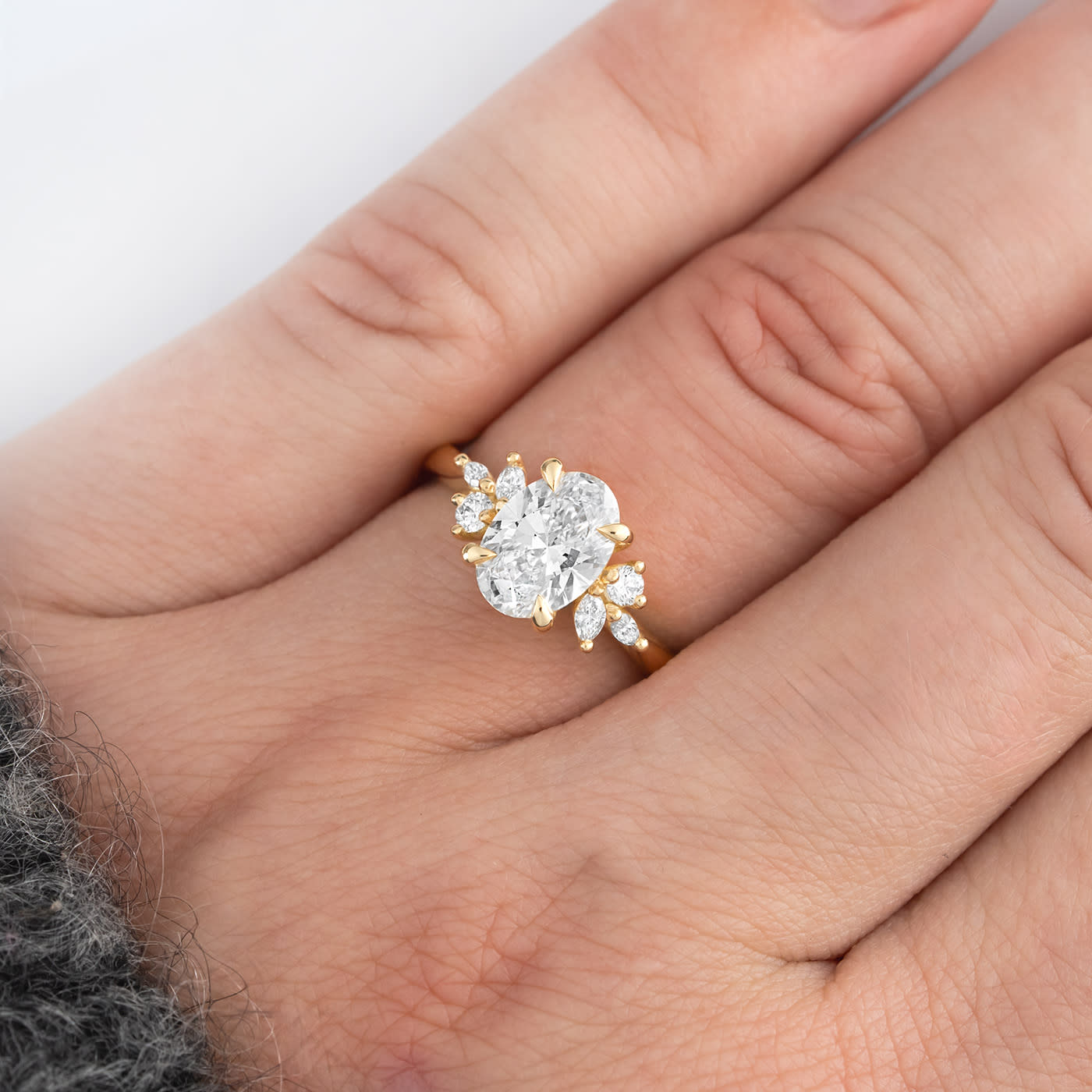 'Dawnflower' Lab grown diamond ring - alternate view