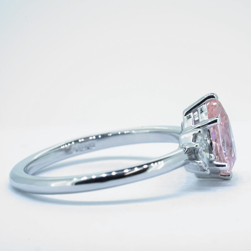 Pear champagne sapphire and marquise diamond ring - alternate view