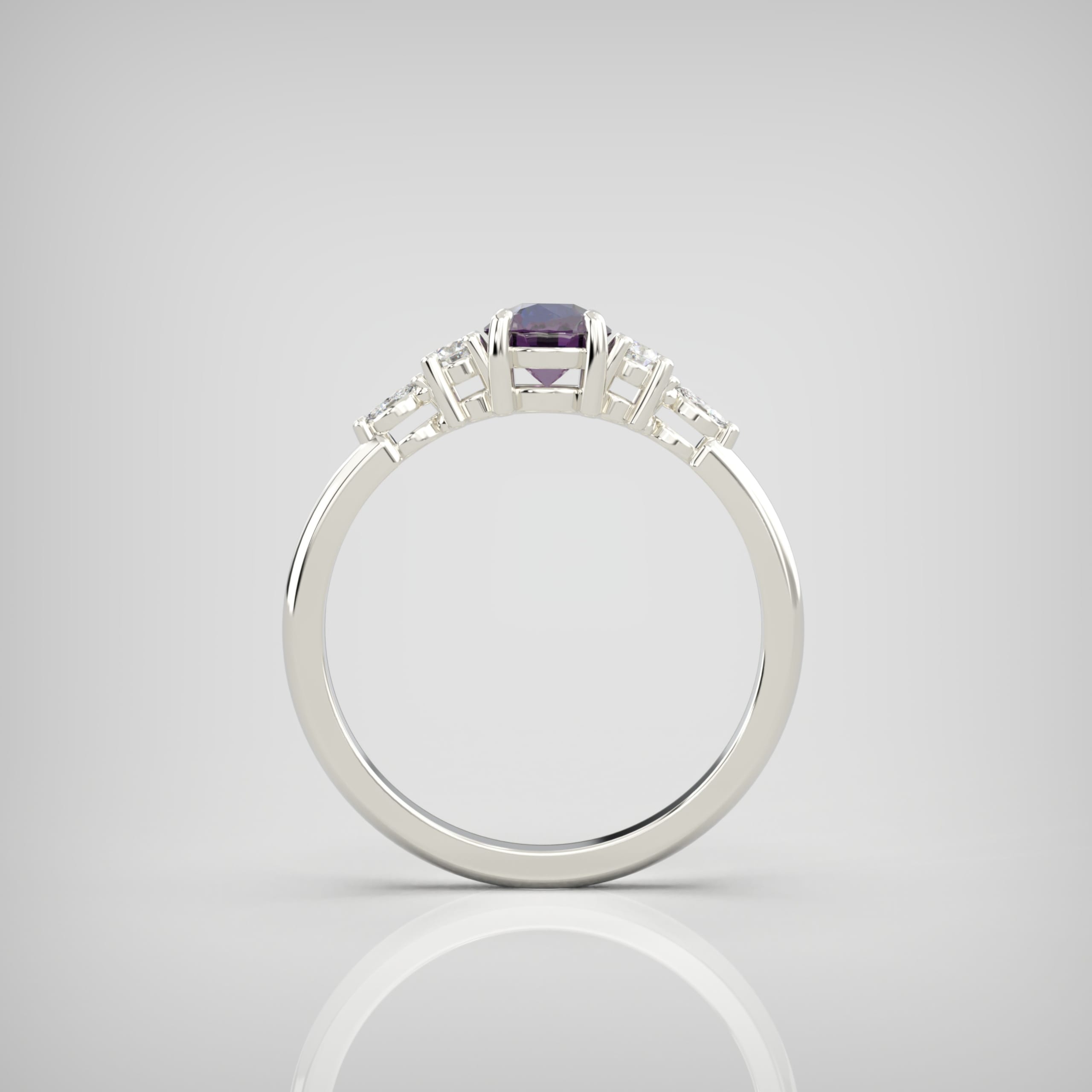 'Arlet' Alexandrite & Diamond Platinum Ring — 4