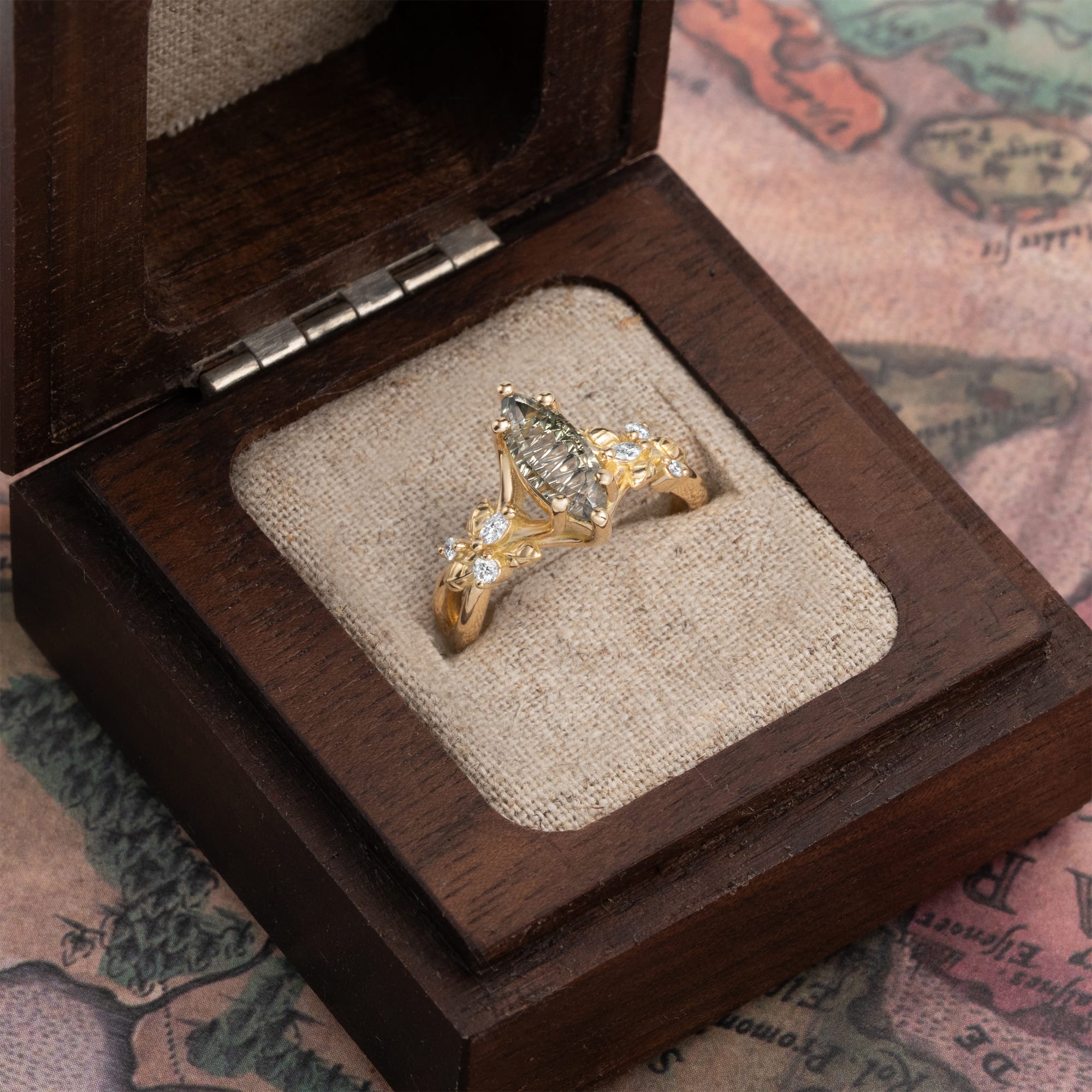 'Flora Belle' John Dyer deep concave tourmaline and diamond ring — 3