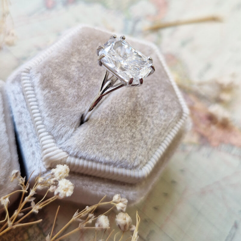 Cushion lab grown diamond ring in platinum — 5