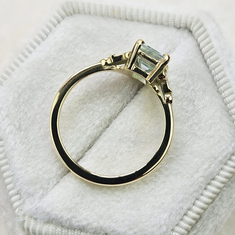 Aquamarine and diamond 1920s inspired engagement ring — 3
