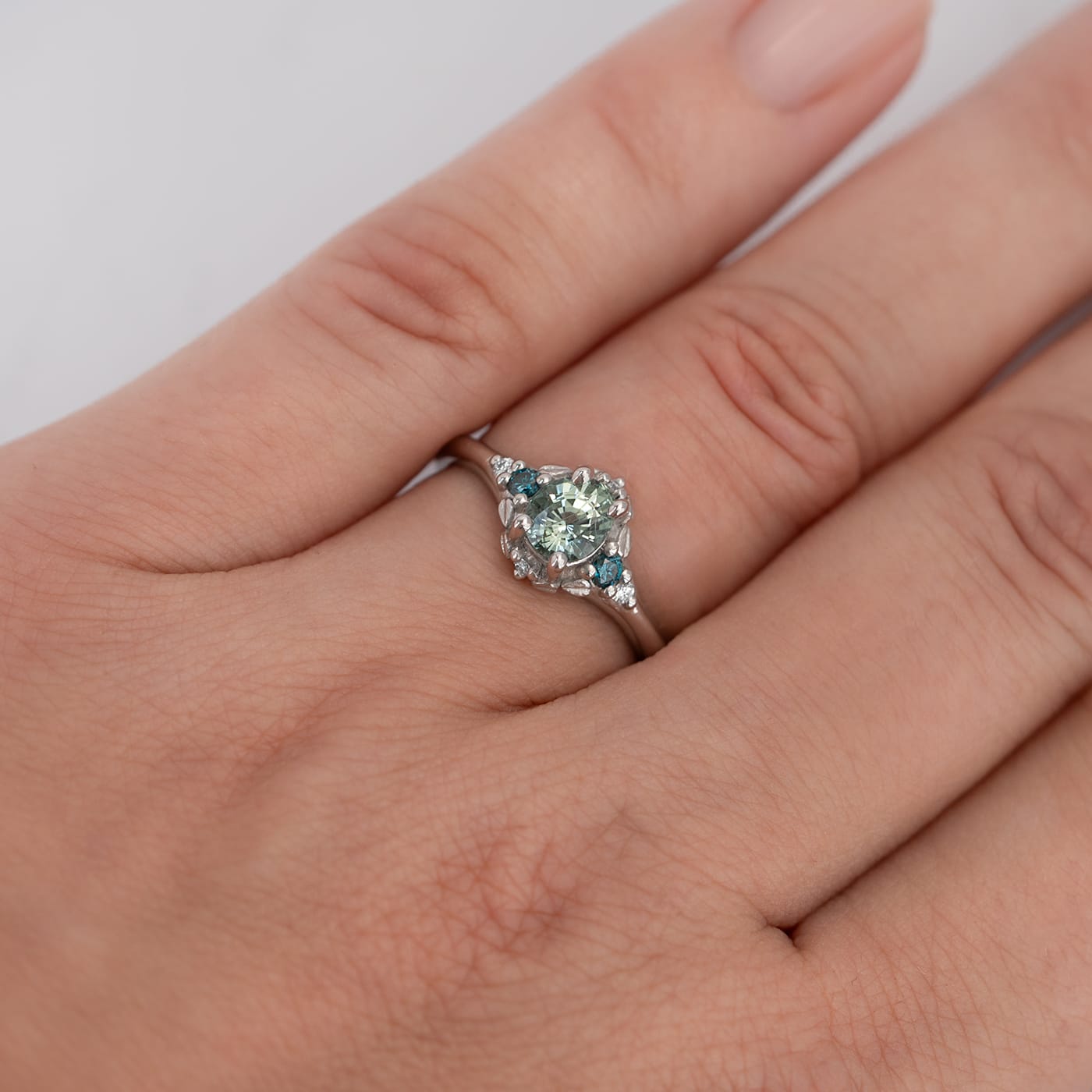 'Forest Vow' Sapphire, Alexandrite and Diamond ring — 2