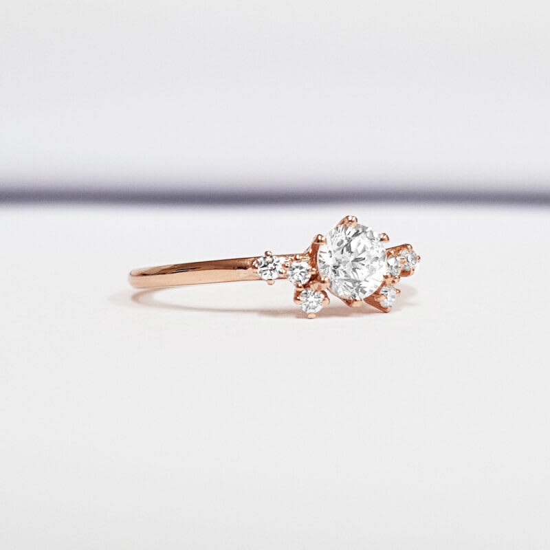 Lab grown diamond cluster ring — 2