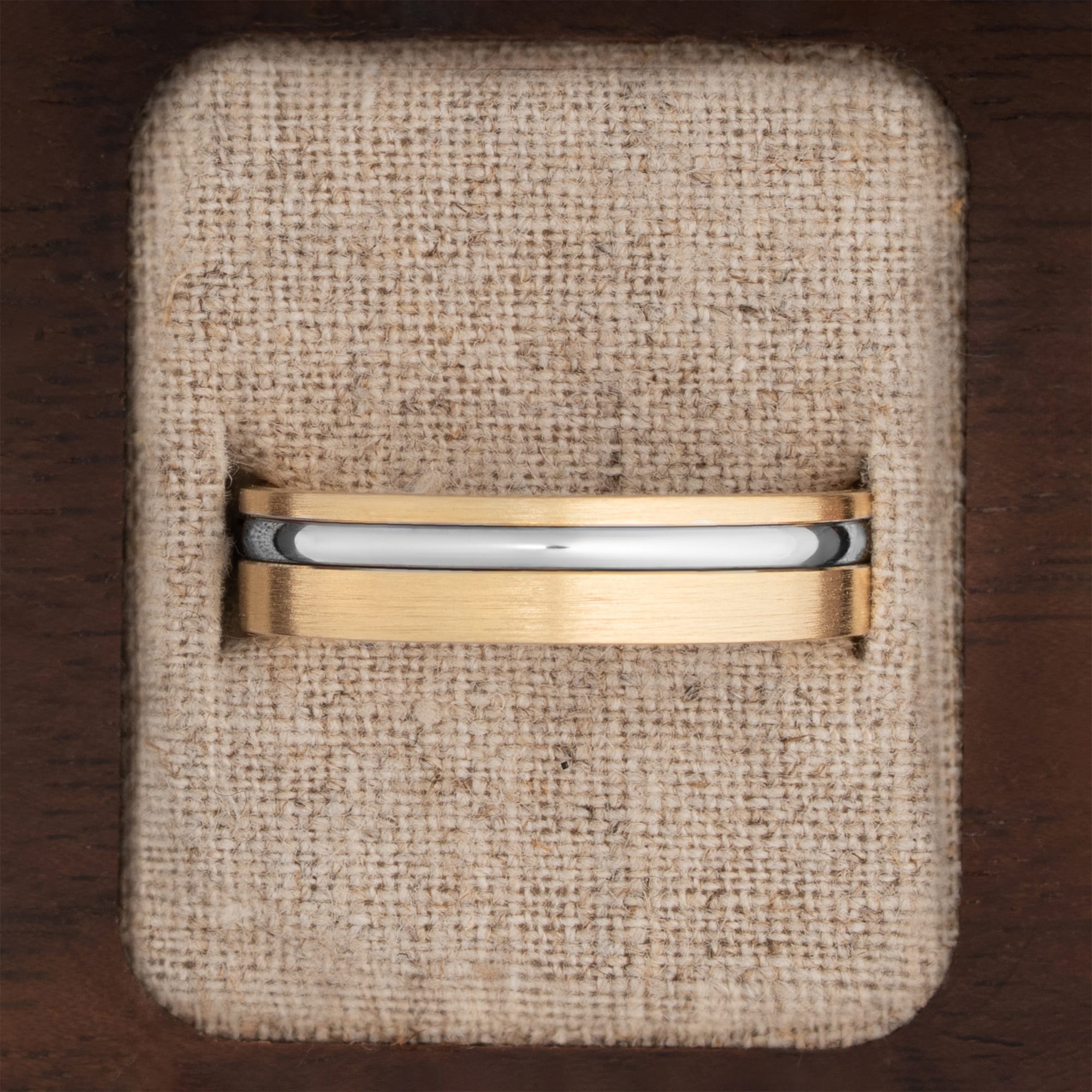 Two tone wedding band  - alternate view