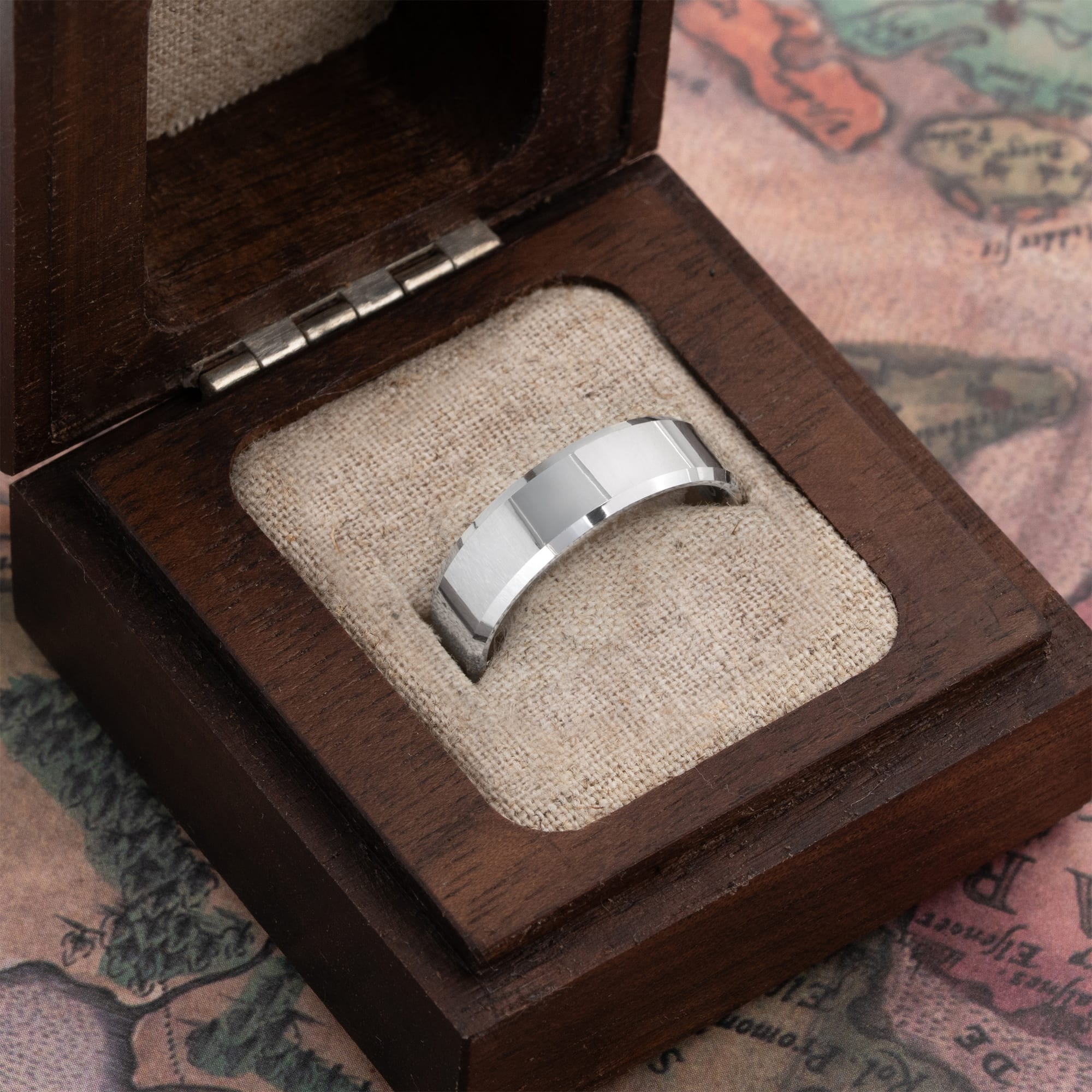 Bevelled edge wedding band — 3