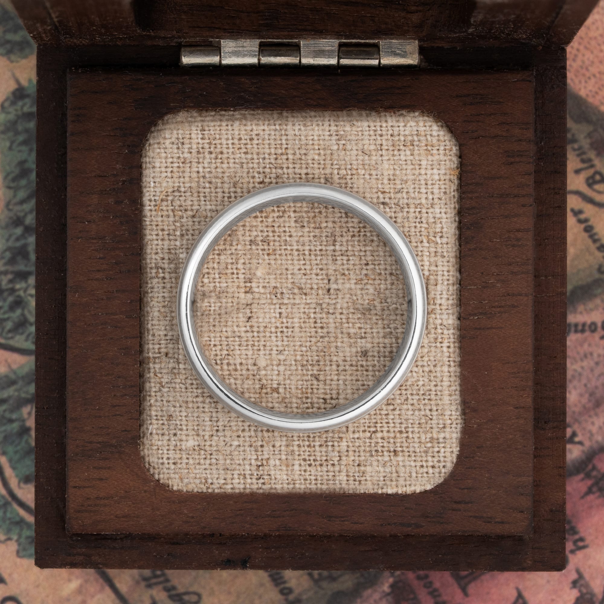 Diamond cut brushed wedding band  — 3