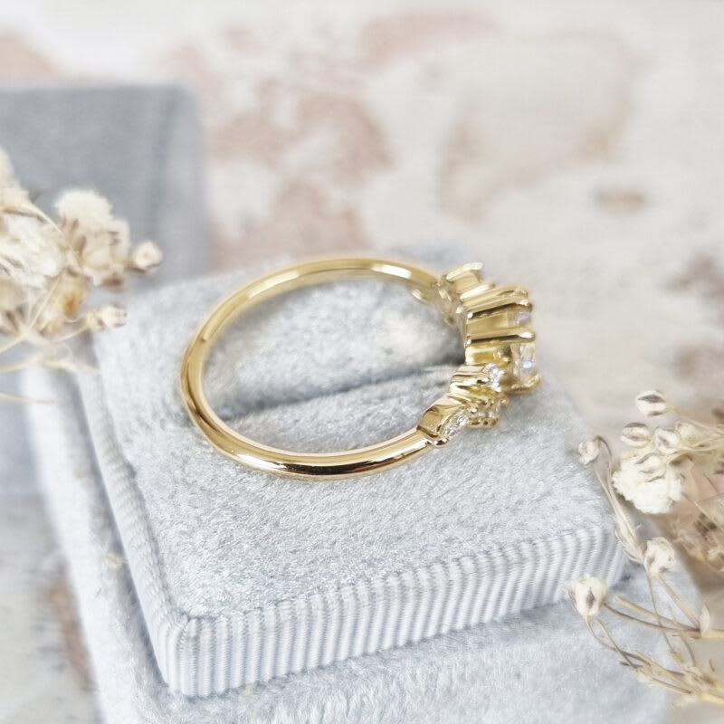 Lab grown diamond floral engagement ring — 5