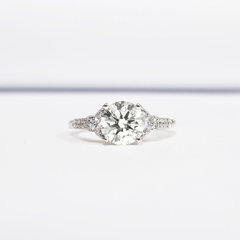 Antique inspired Lab grown diamond engagement ring  — 1