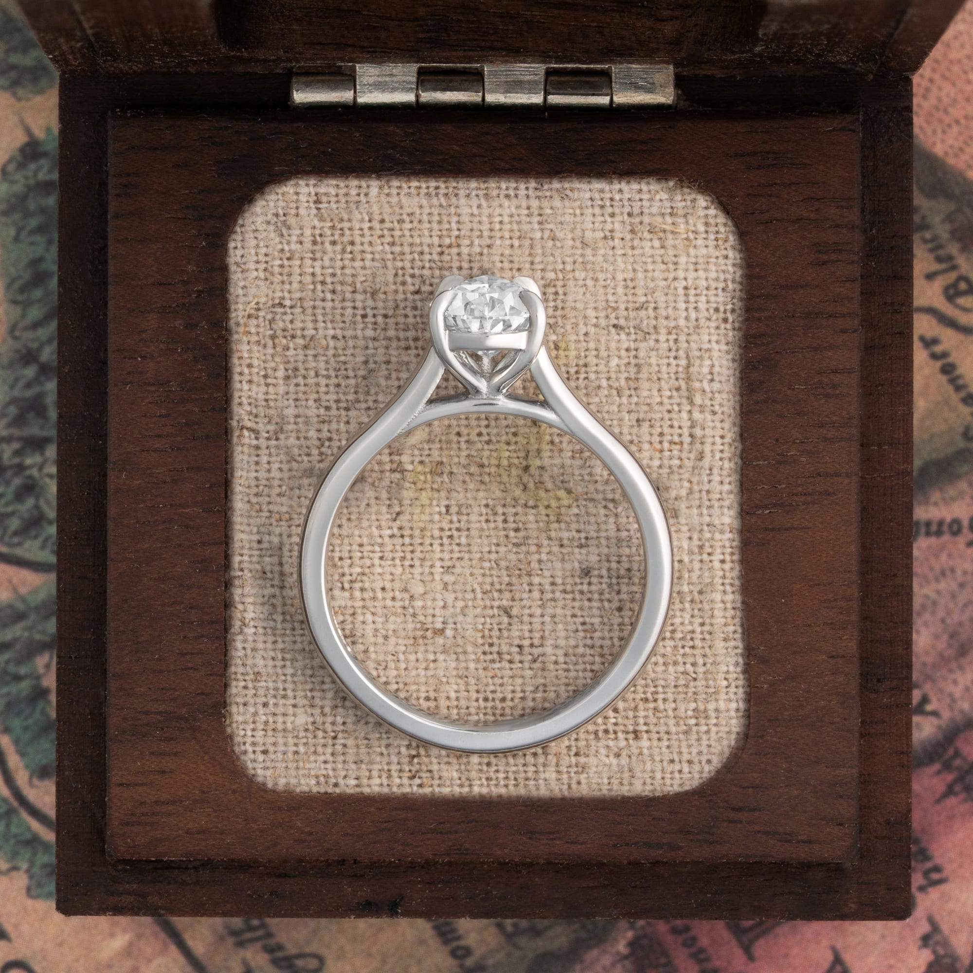Pear lab diamond solitaire ring  — 4