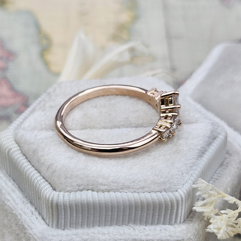 Pear lab grown diamond 5 stone ring — 4
