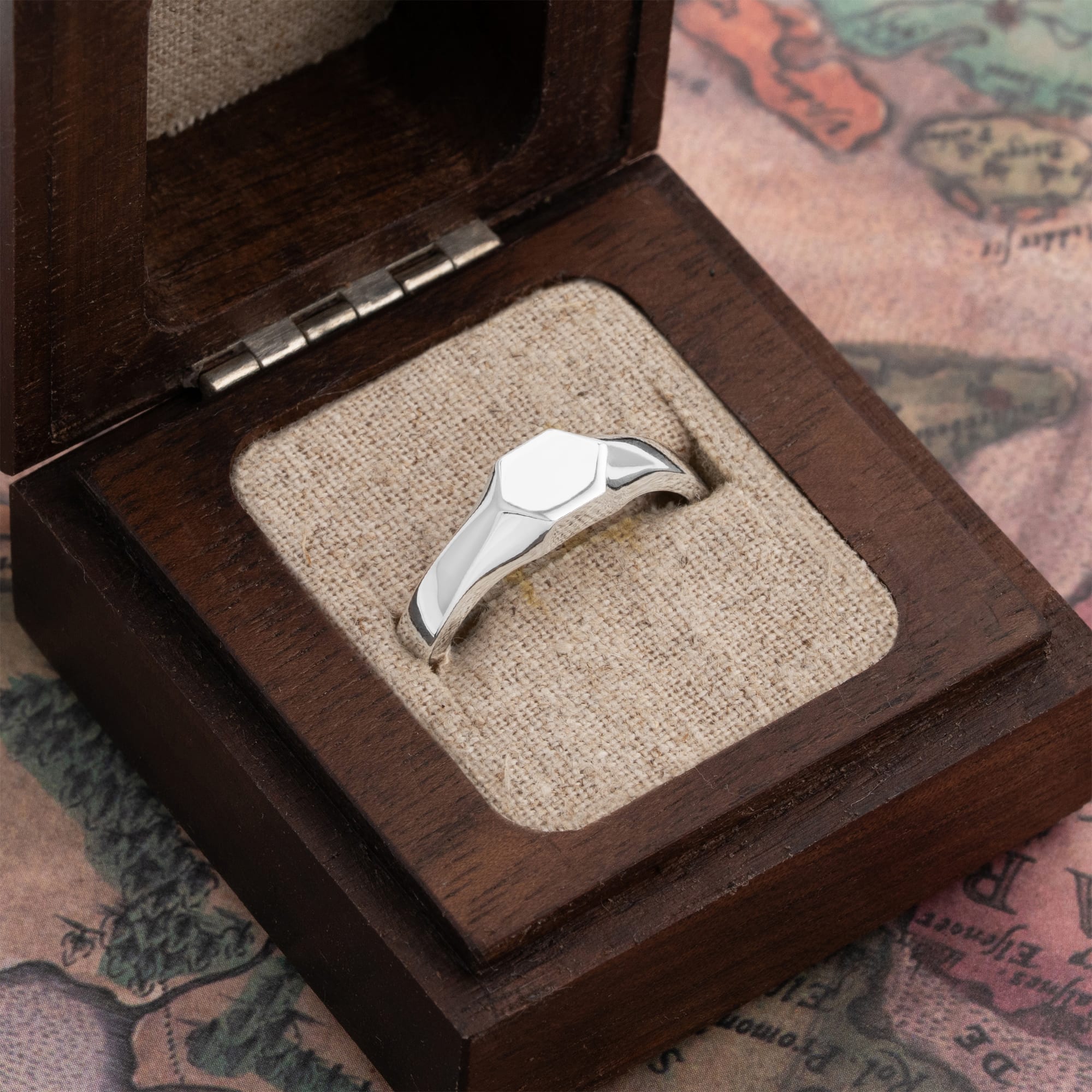 Hexagon signet ring - alternate view