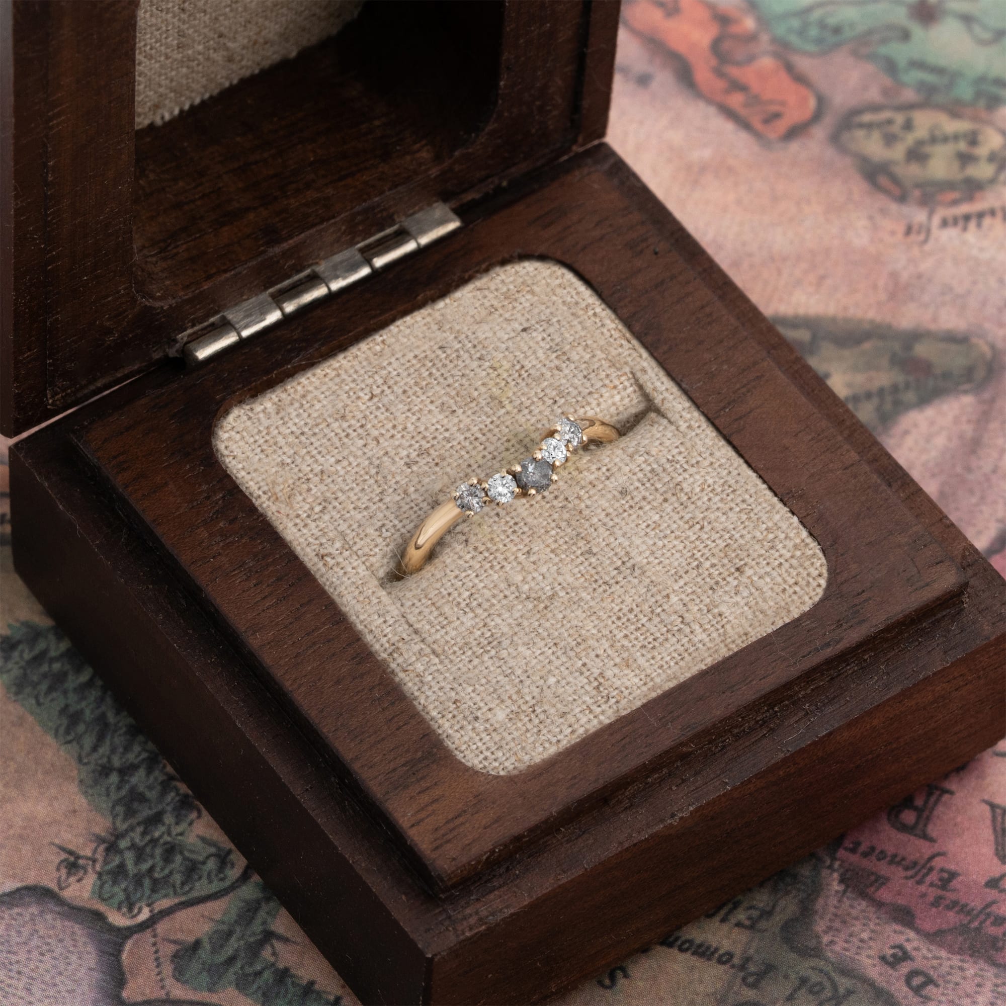 Ladies Salt and pepper Diamond Wedding Band - alternate view