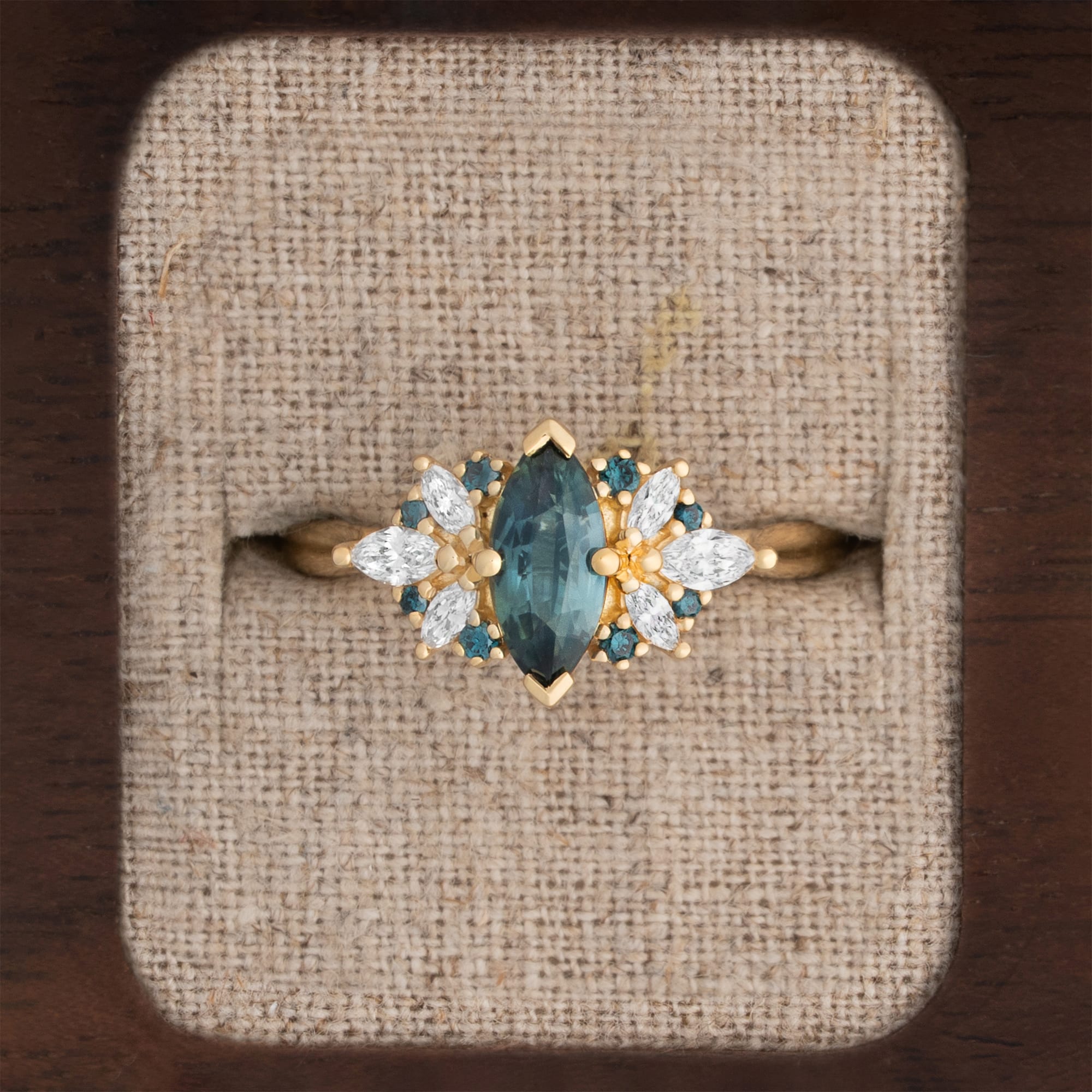 'Marquise Muse' sapphire and lab-grown diamond ring — 1