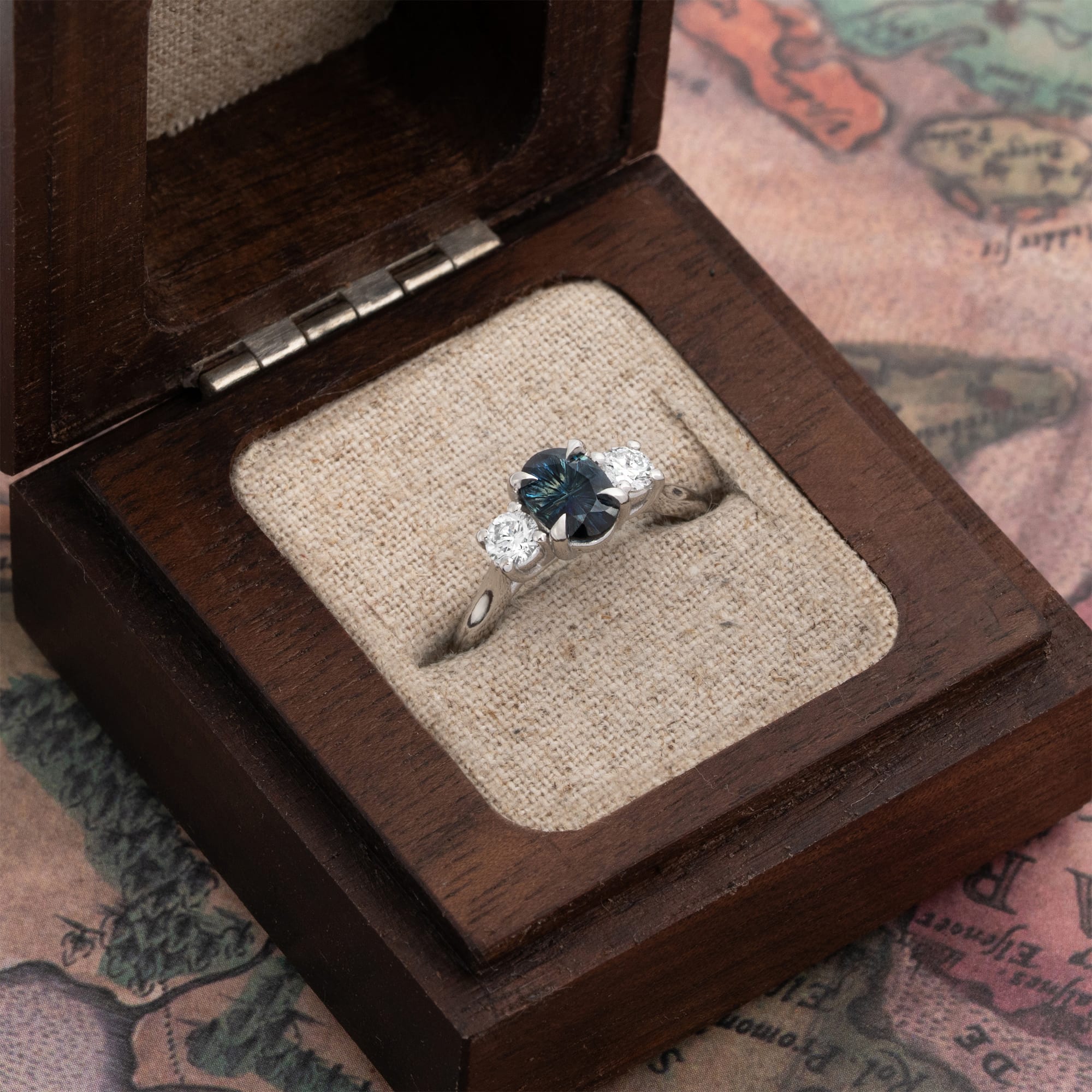 'Trinity' Fantasy cut parti sapphire and diamond ring — 2