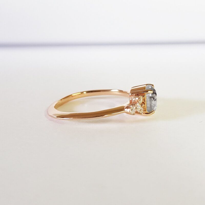 Salt and Pepper Diamond Engagement Ring  — 3