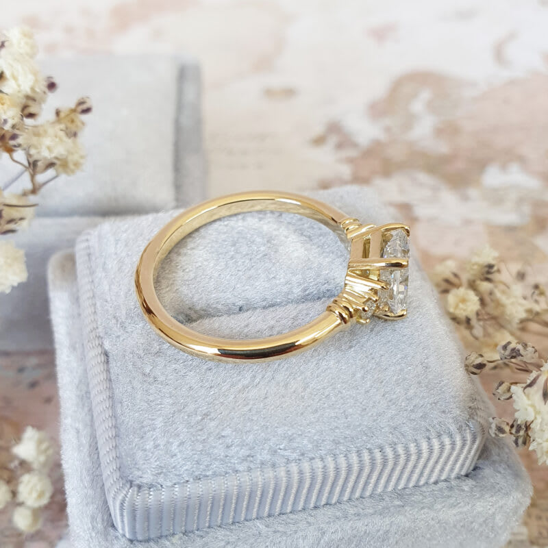 Radiant cut lab grown diamond engagement ring — 3