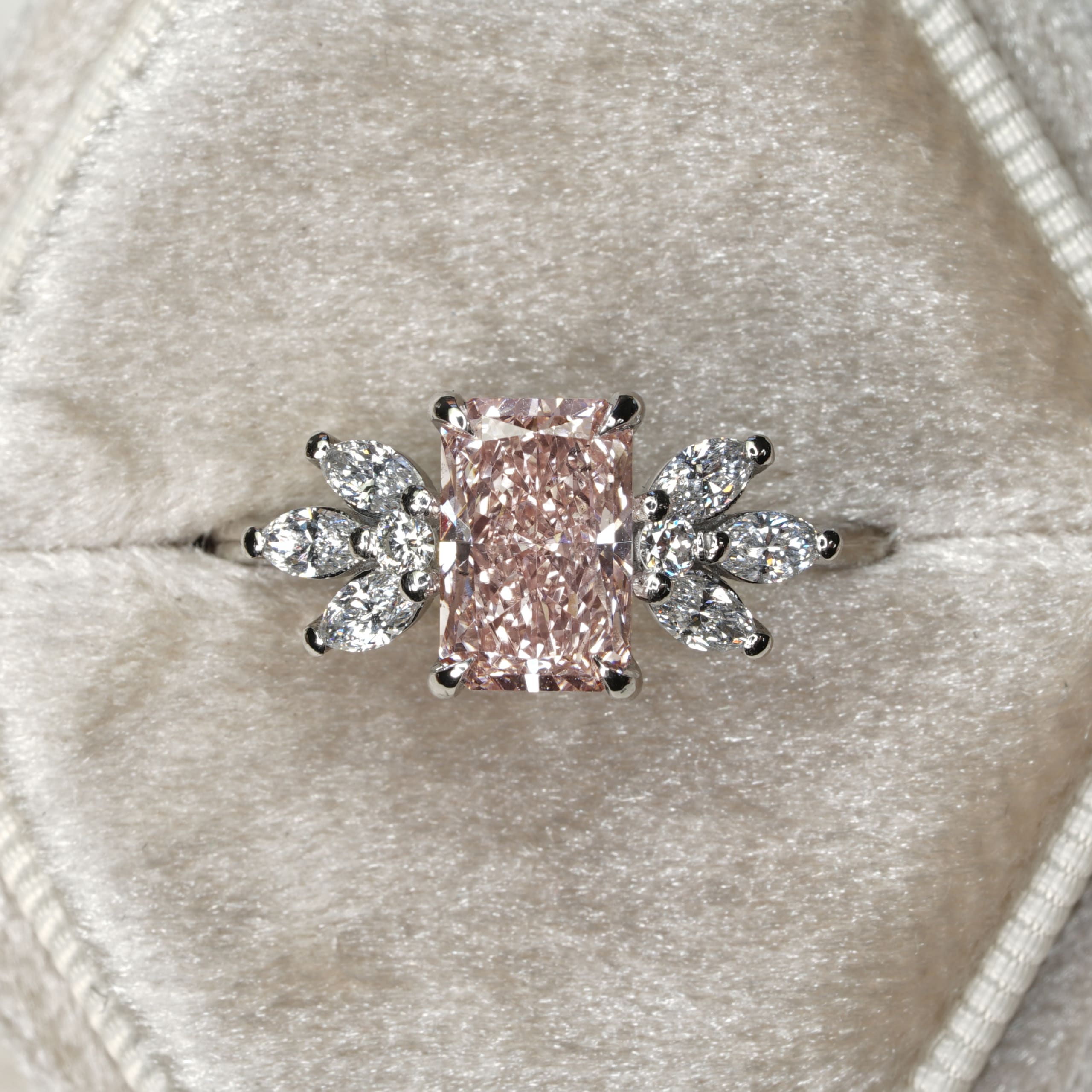 Pink lab grown diamond ring — 2