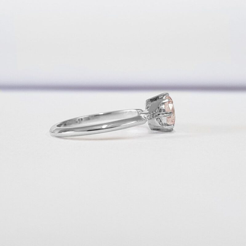 Lab grown Champagne sapphire and diamond engagement ring — 3