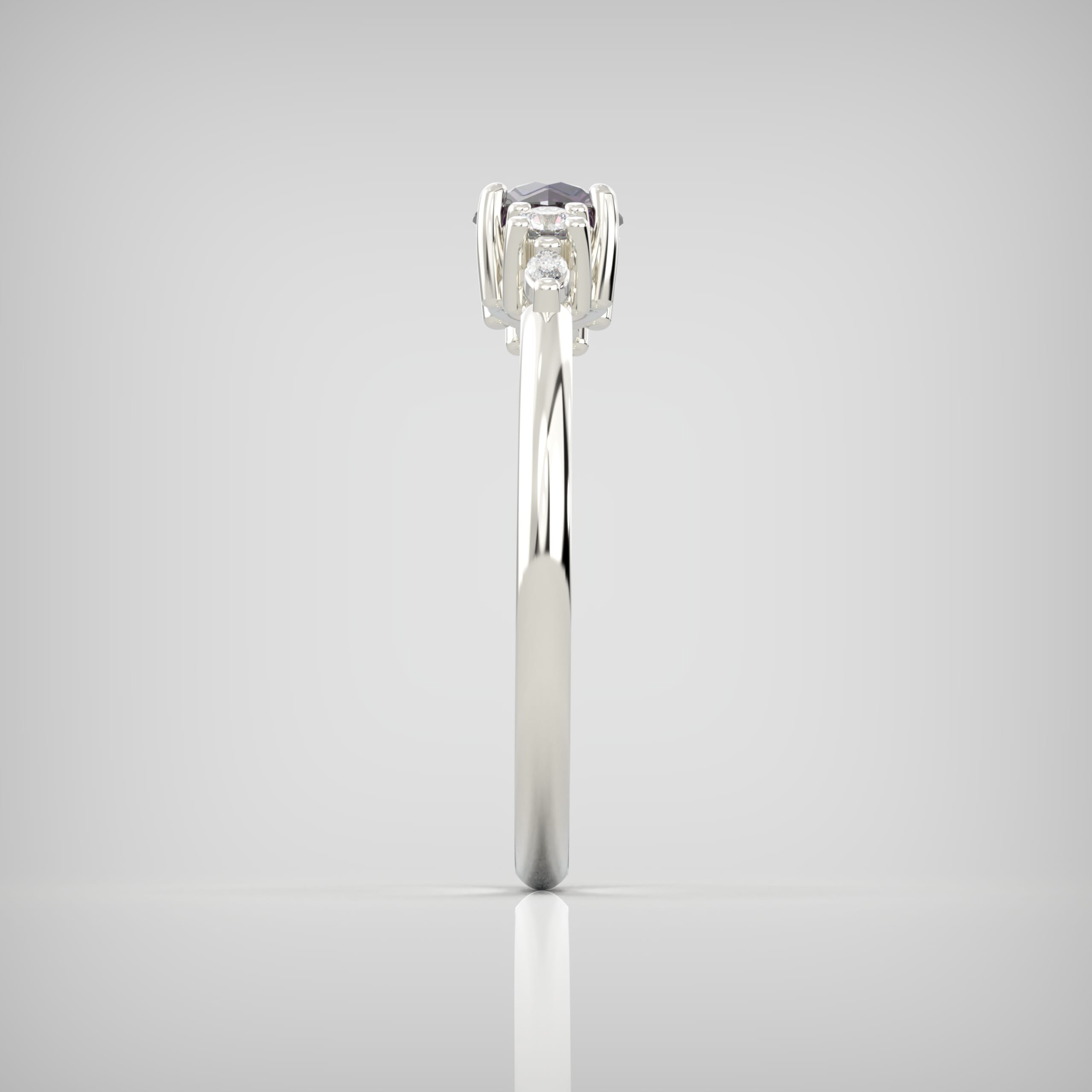 'Arlet' Alexandrite & Diamond Platinum Ring — 3