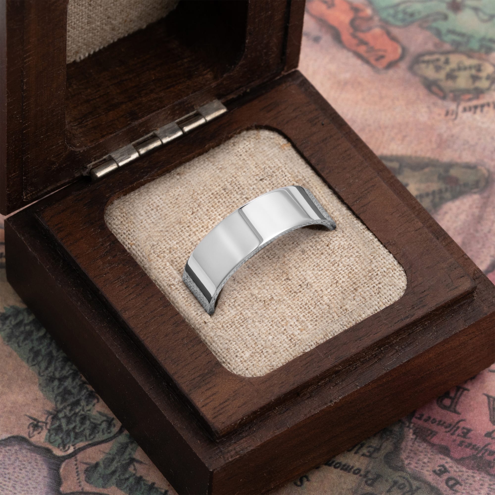 Flat court wedding band  — 3