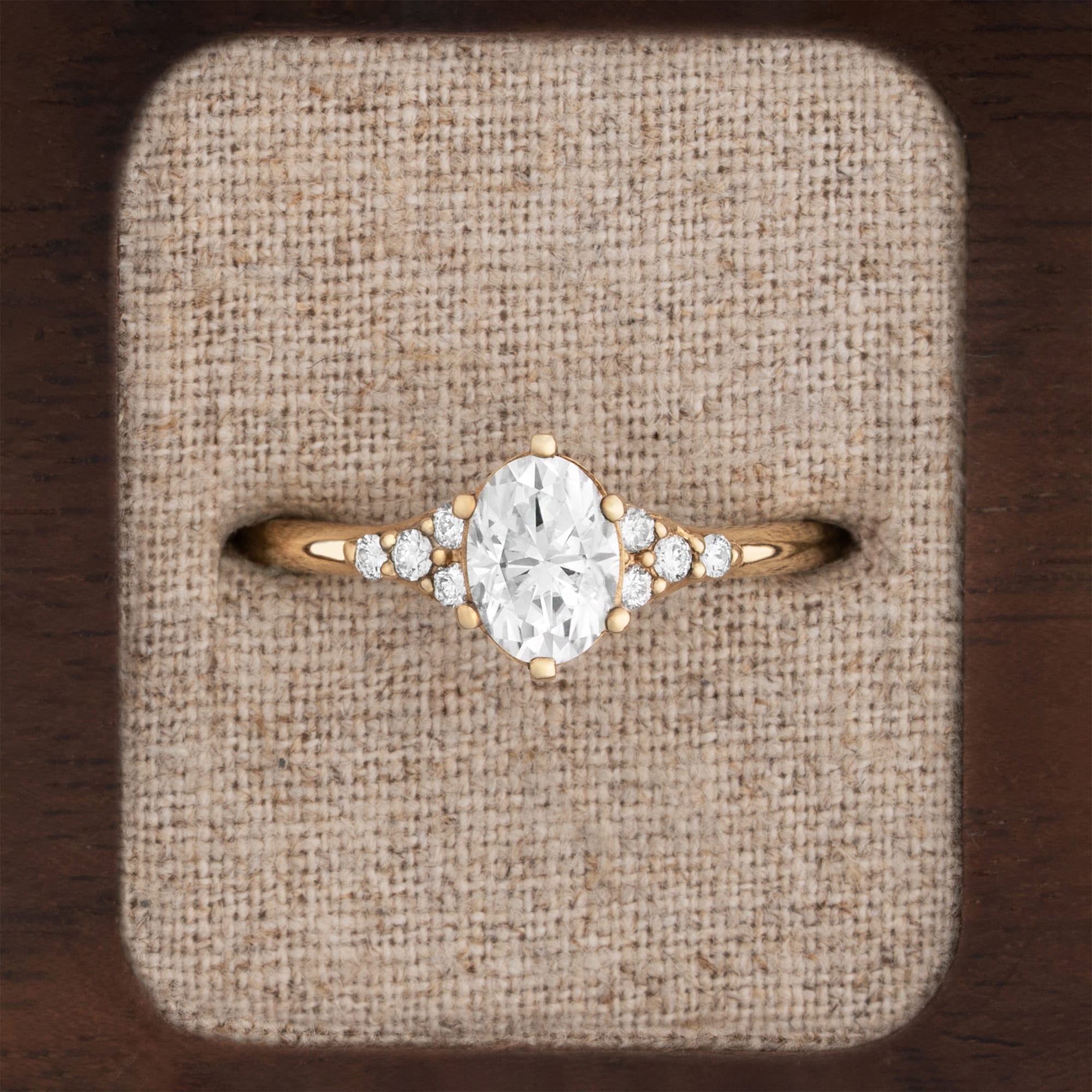 Moissanite and diamond art deco inspired ring — 1