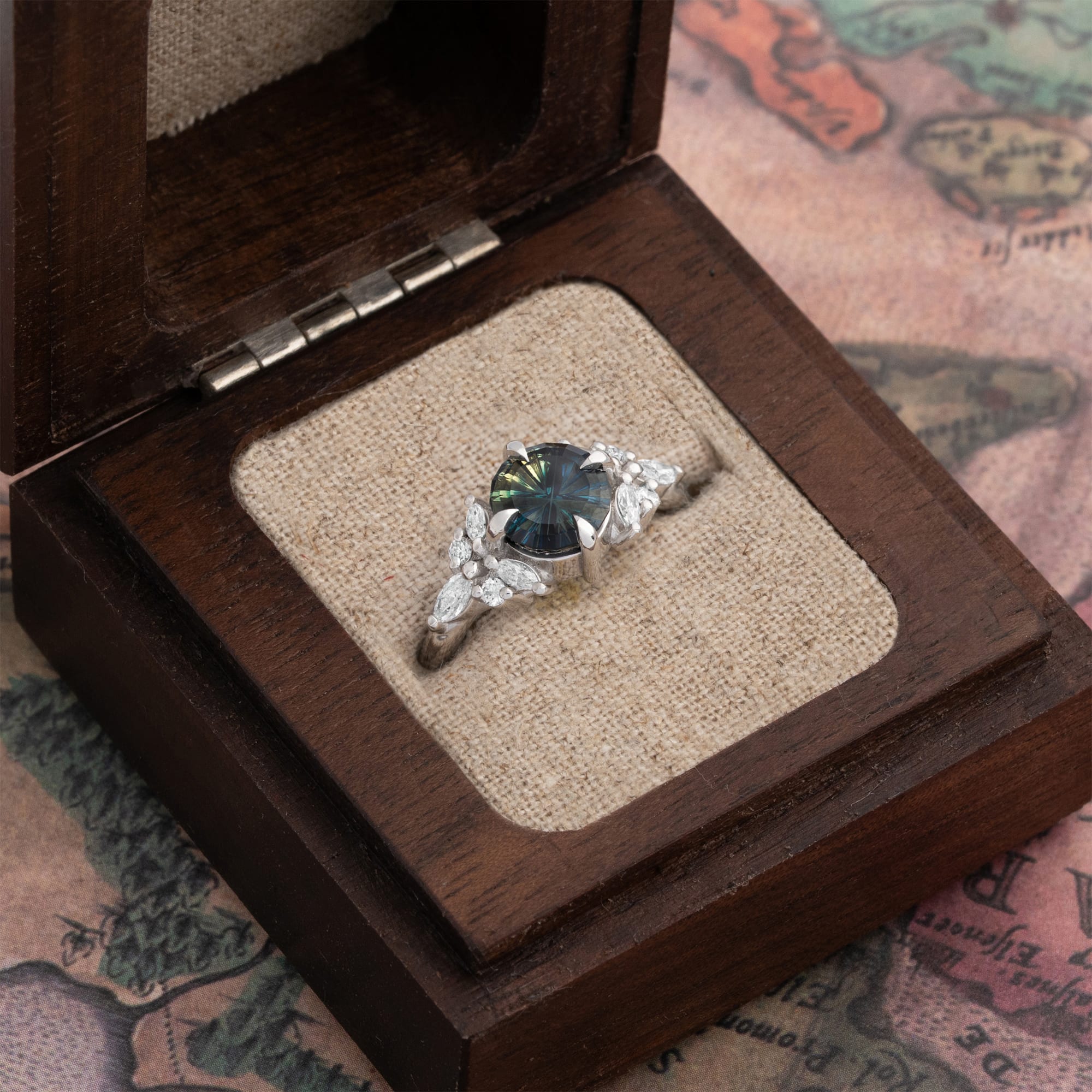 Parti starbrite sapphire and diamond ring - alternate view