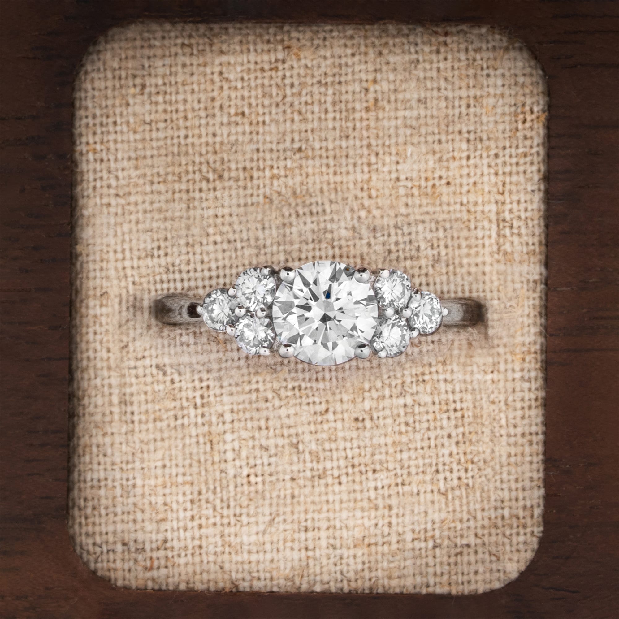 Round brilliant cut lab grown diamond ring in platinum — 1